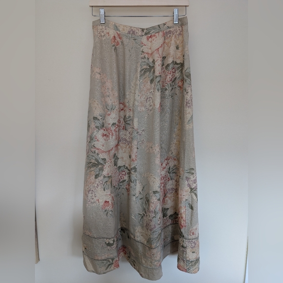 Vintage 90s Lauren Ralph Lauren Linen Floral Print Skirt Small Medium - Picture 6 of 9